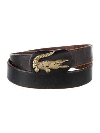 Pre-owned Lacoste Leather Buckle In Brown