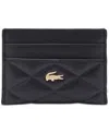 Lacoste Leather Card Holder In Black