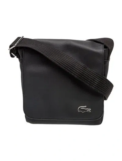 Pre-owned Lacoste Leather Crossbody Bag In Black