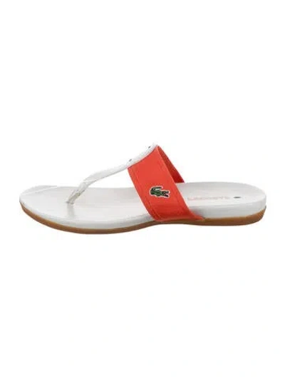 Pre-owned Lacoste Leather Flip Flops In White
