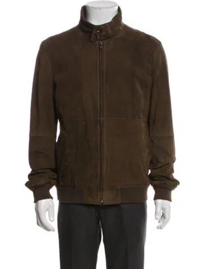 Pre-owned Lacoste Leather Jacket In Green