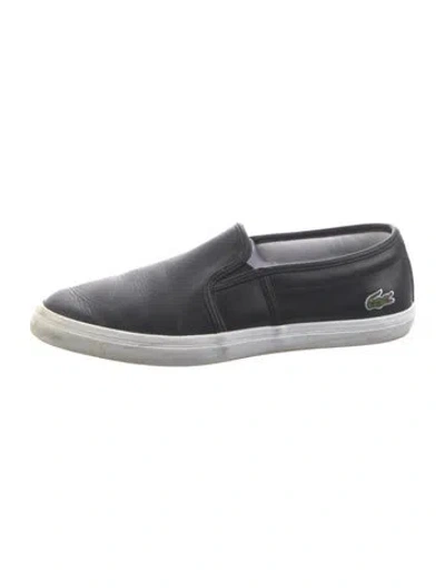Pre-owned Lacoste Leather Loafers In Black