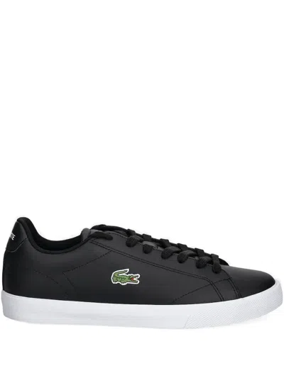 Lacoste Leather Logo-detail Sneakers In Black