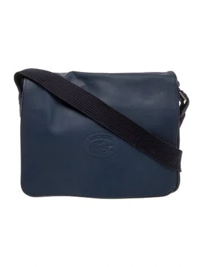 Pre-owned Lacoste Leather Messenger Bag In Blue