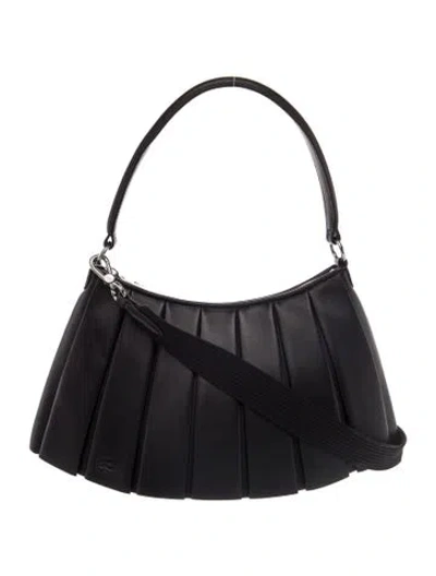 Pre-owned Lacoste Leather Shoulder Bag W/ Tags In Black