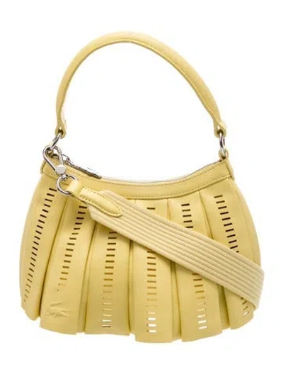 Pre-owned Lacoste Leather Shoulder Bag W/ Tags In Yellow
