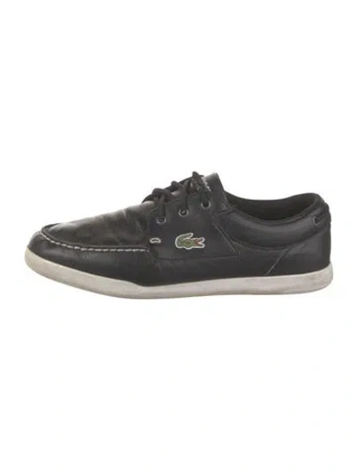 Pre-owned Lacoste Leather Sneakers In Black