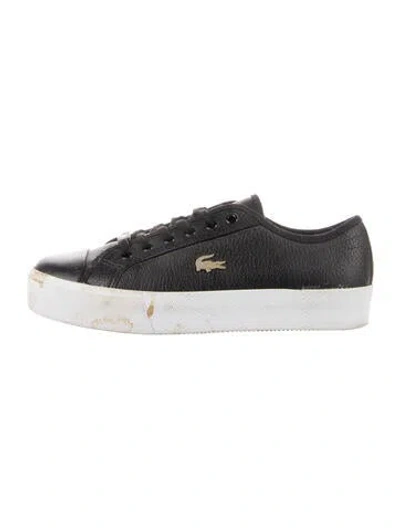 Pre-owned Lacoste Leather Sneakers In Black