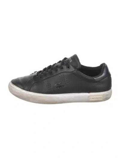 Pre-owned Lacoste Leather Sneakers In Black