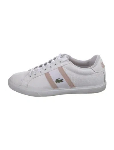 Pre-owned Lacoste Leather Sneakers In White