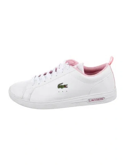 Pre-owned Lacoste Leather Sneakers In White