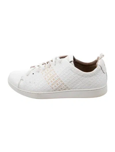 Pre-owned Lacoste Leather Sneakers In White
