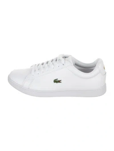 Pre-owned Lacoste Leather Sneakers In White