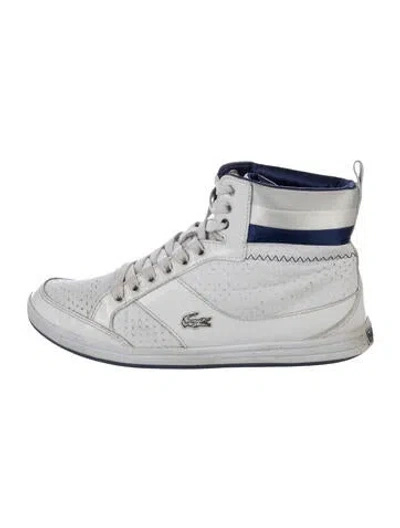 Pre-owned Lacoste Leather Sneakers In White