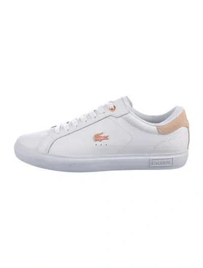 Pre-owned Lacoste Leather Sneakers In White