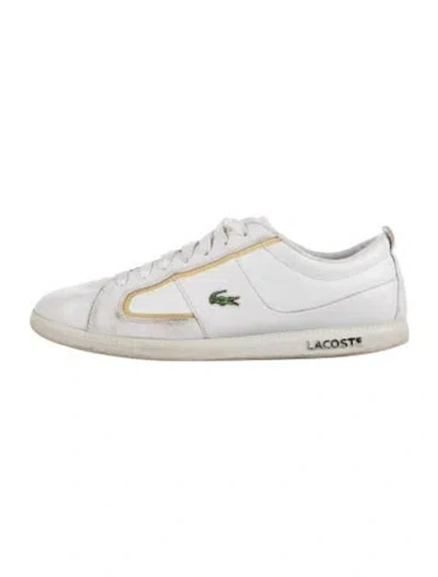 Pre-owned Lacoste Leather Sneakers In White