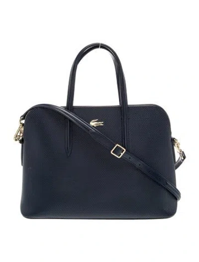Pre-owned Lacoste Leather Top Handle Bag In Blue
