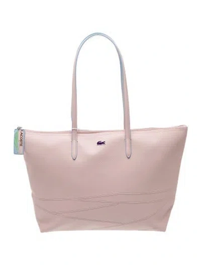 Pre-owned Lacoste Leather Tote In Pink