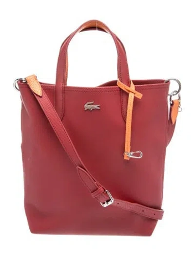 Pre-owned Lacoste Leather Tote In Red