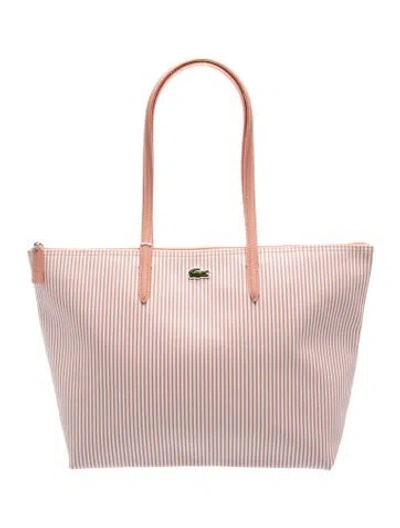 Pre-owned Lacoste Leather Tote W/ Tags In Pink