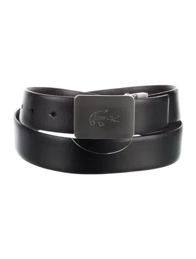 Pre-owned Lacoste Leather Waist Belt In Black