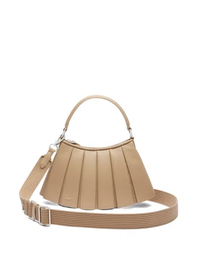 Lacoste Lenglen Pleated Shoulder Bag In Brown