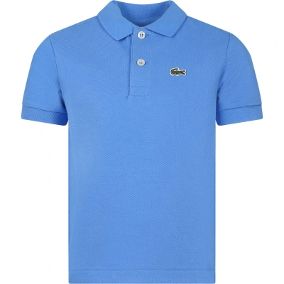 Lacoste Kids' Light Blue Polo Shirt For Boy With Crocodile