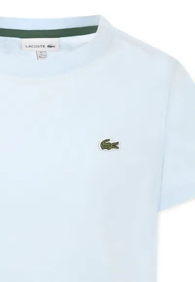 Lacoste Light Blue T-shirt For Kids With Crocodile