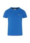 Lacoste Light Blue T-shirt For Kids With Crocodile