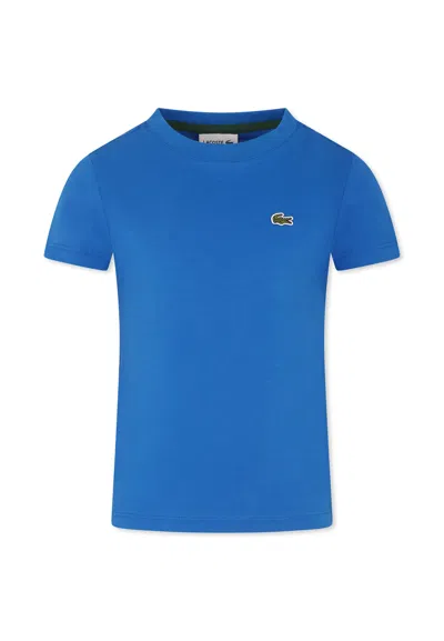 Lacoste Light Blue T-shirt For Kids With Crocodile