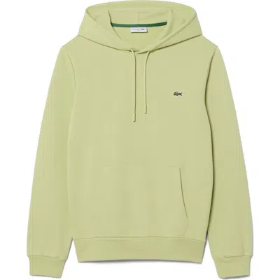 Lacoste Lightweight Cotton Fleece Pullover Hoodie In Brown