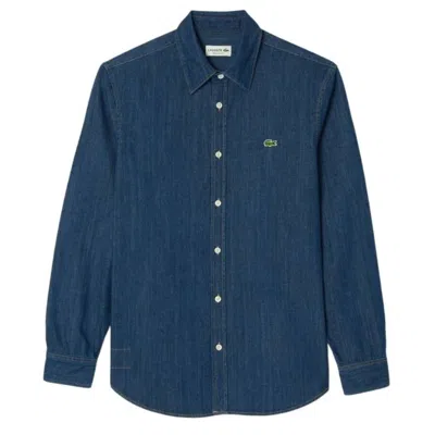 Lacoste Lightweight Denim Regular-fit Shirt In Blue