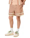 Lacoste Bermuda With Orange Monogram In Pink