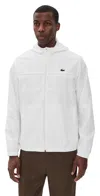 Lacoste Lightweight Performance Zip Jacket Blanc In Multi
