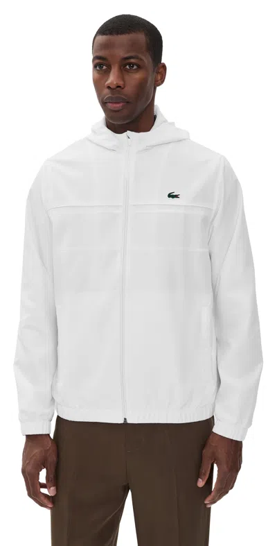 Lacoste Lightweight Performance Zip Jacket Blanc In Multi