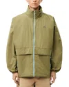 Lacoste Men's Water-repellent Removable Hood Windbreaker - 60 - Xl/2xl In Khaki