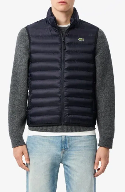 Lacoste Lightweight Water Repellent Puffer Vest In Abysm