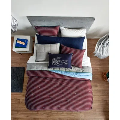 Lacoste Lindenwood Comforter Set, Red In Blue;white;red