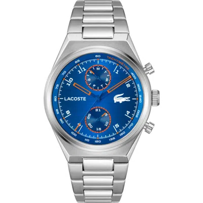 Lacoste Line Racer Multifunction Bracelet Watch, 43mm In Silver