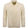 Lacoste Linen Blend Overshirt Beige In Neutral