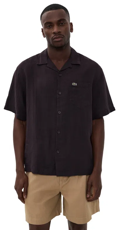 Lacoste Linen Camp Shirt Buffalo In Purple