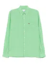 Lacoste Men's Regular-fit Linen Shirt In Grün