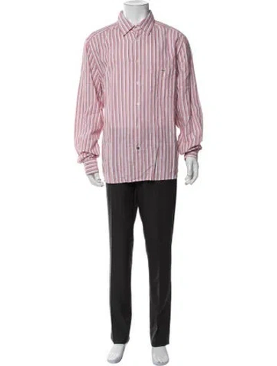 Pre-owned Lacoste Linen Striped Shirt In Multicolor