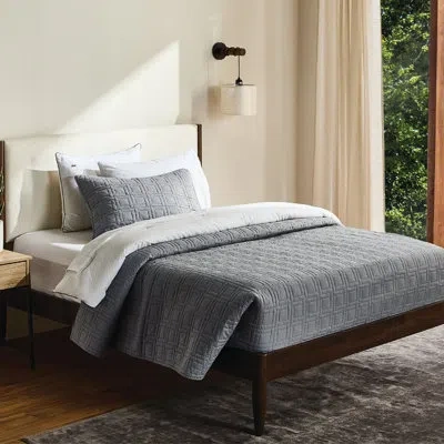 Lacoste Logo 100% Cotton Quilt Set In Gray