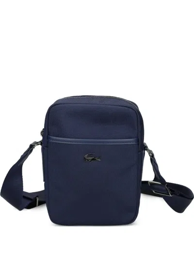 Lacoste Logo Adjustable Messenger Bag In Blue