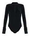 Lacoste Logo-appliqué Bodysuit In Black