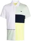 Lacoste Logo-appliqué Colour-block Polo Shirt In Gelb