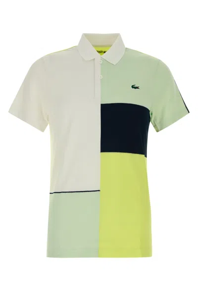 LACOSTE LACOSTE LOGO APPLIQUÉ COLOUR BLOCK POLO SHIRT