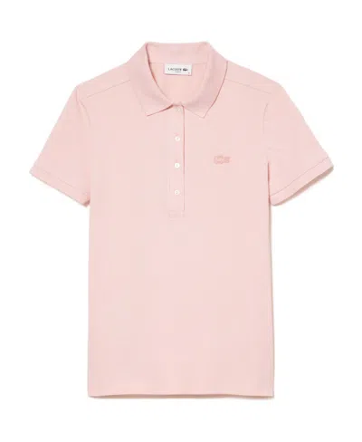 Lacoste Logo-appliqué Cotton Polo Shirt In Nude
