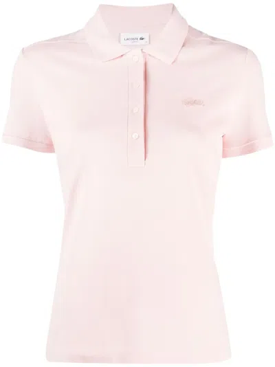 Lacoste Embroidered-logo Polo Shirt In Pink